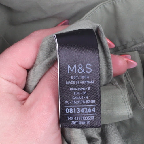 Marks and Spencer Women's Green Parka Jacket Size 8