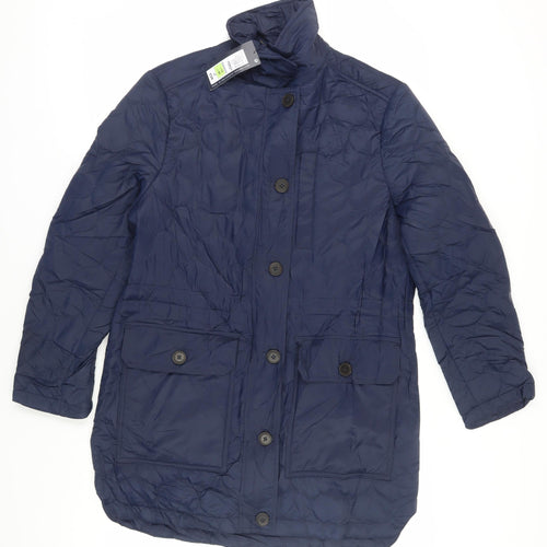 Marks and Spencer Women's Blue Quilted Coat Size 12