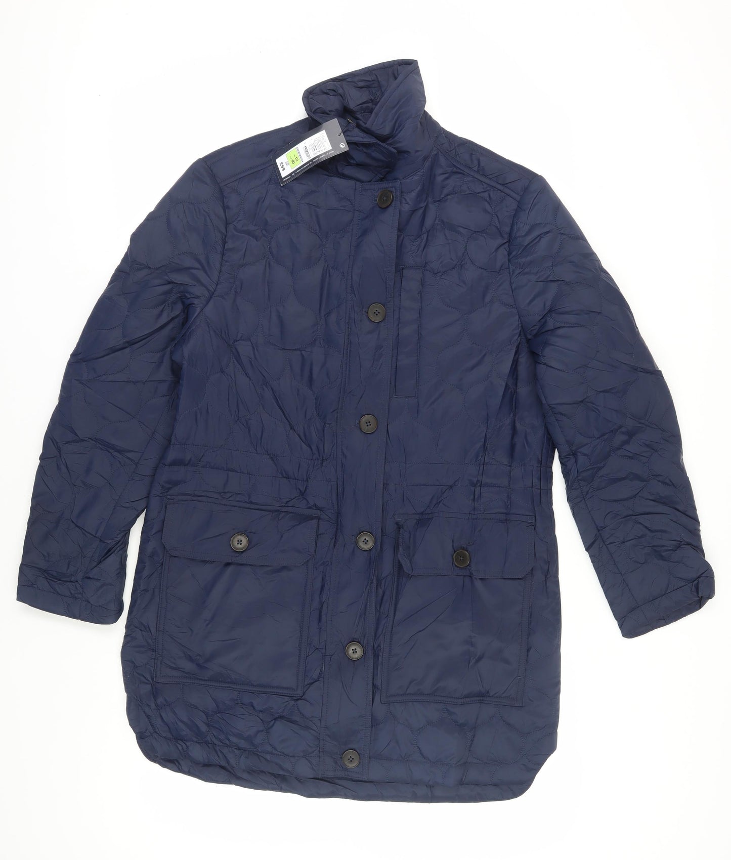 Marks and Spencer Women's Blue Quilted Coat Size 12