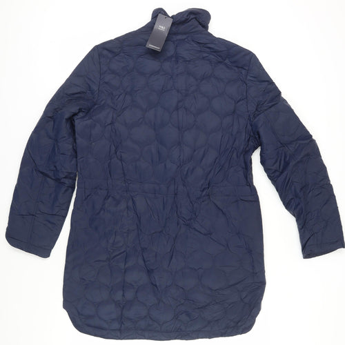 Marks and Spencer Women's Blue Quilted Coat Size 12