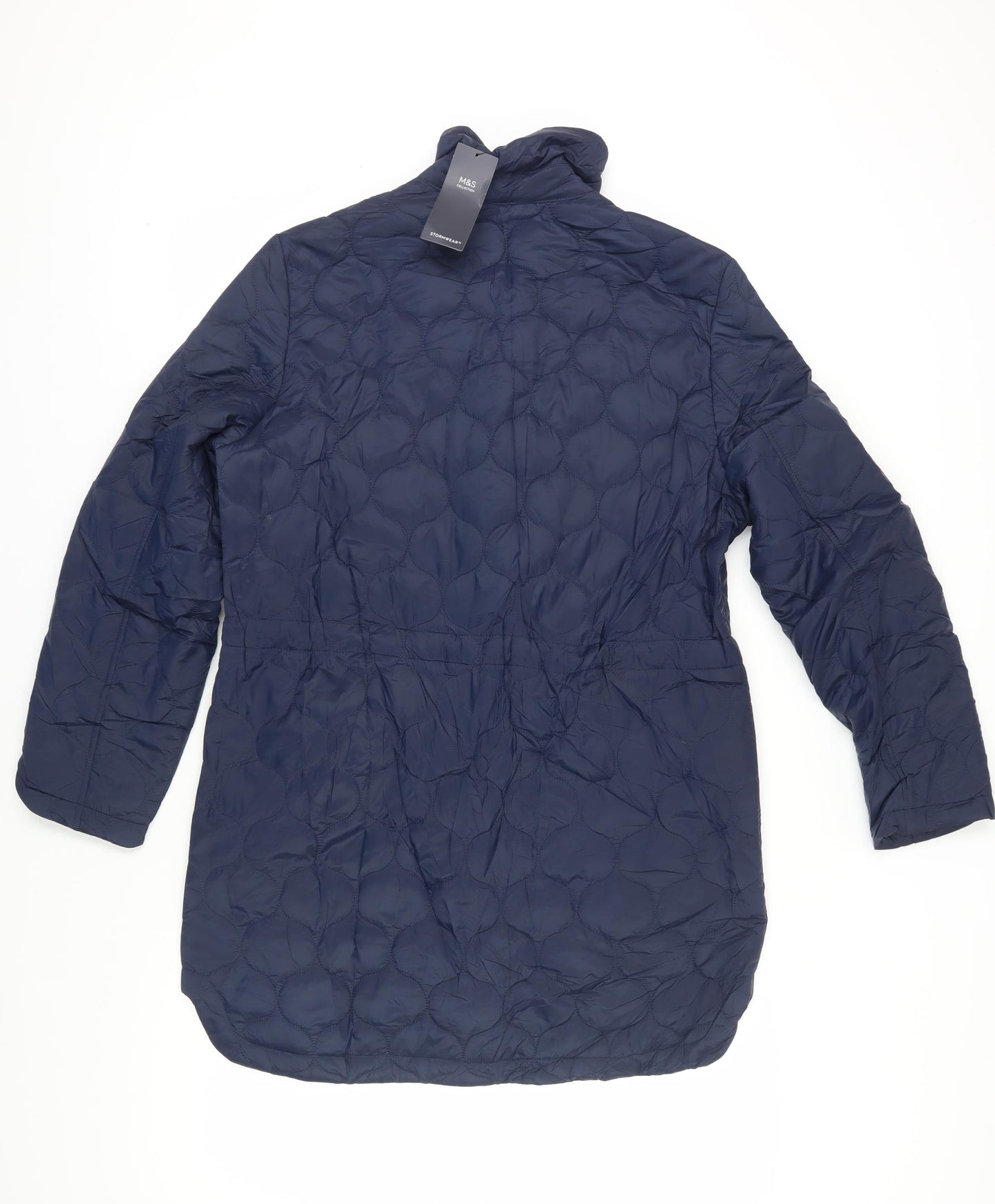 Marks and Spencer Women's Blue Quilted Coat Size 12