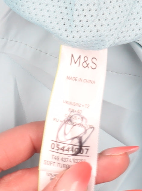 Marks and Spencer Women's Blue Rain Jacket Size 12