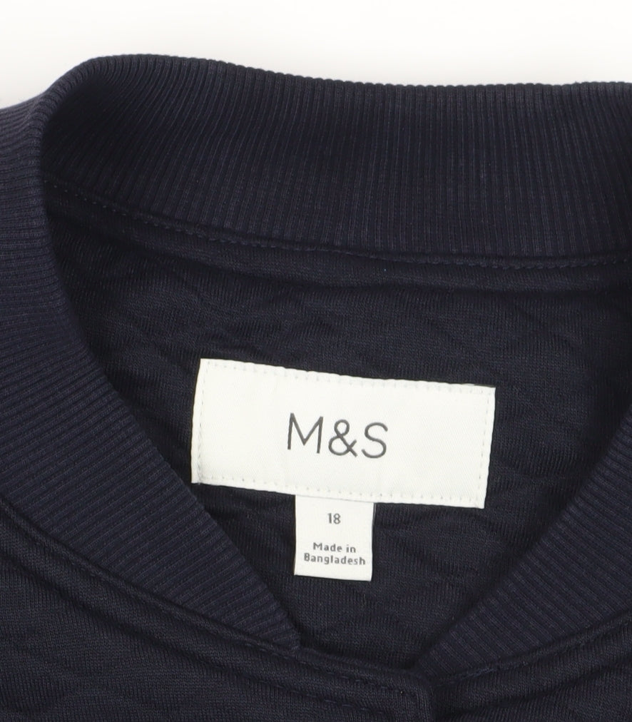 Marks and Spencer Women's Blue Varsity Jacket Size 18