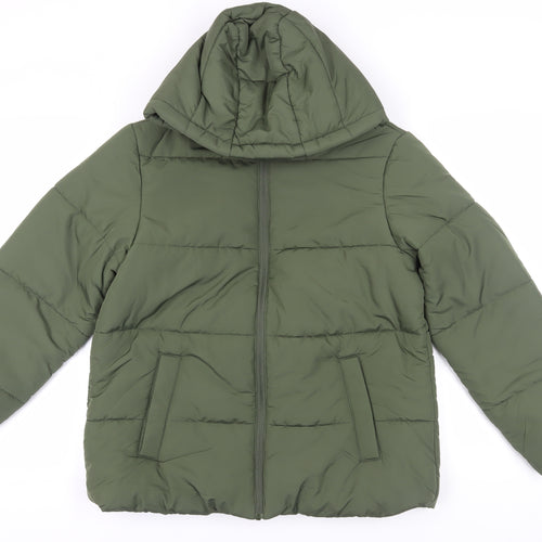 Marks and Spencer Women's Green Puffer Jacket - UK 14