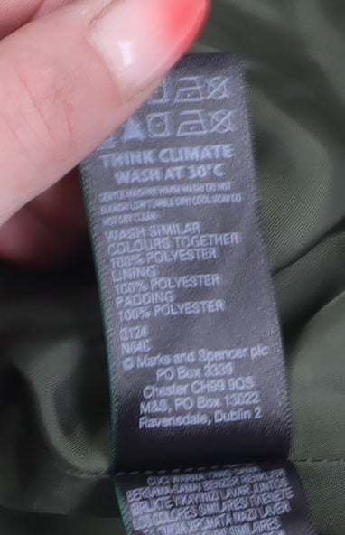 Marks and Spencer Women's Green Puffer Jacket - UK 14