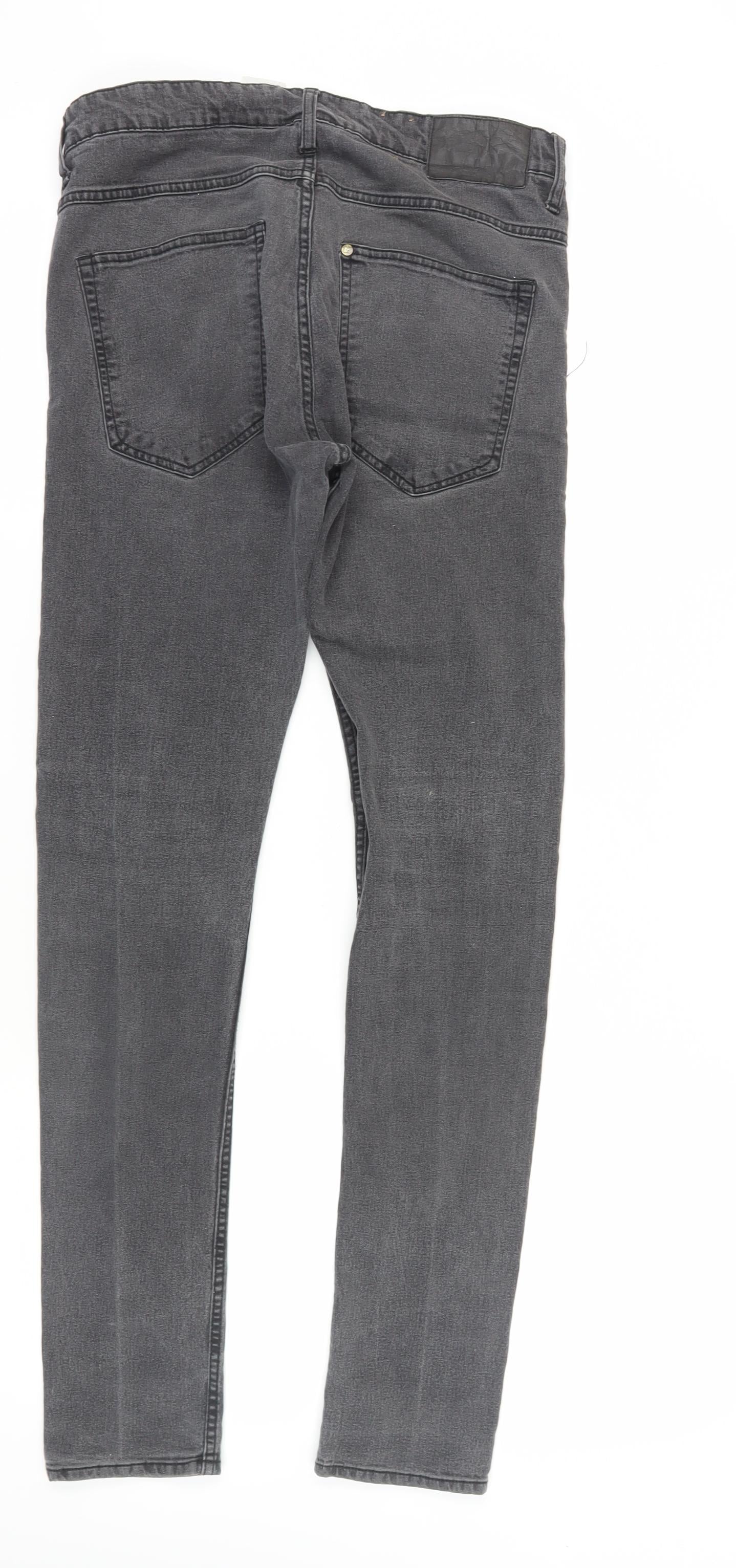 H&M Men's Grey Skinny Jeans Size 34 Low Waist