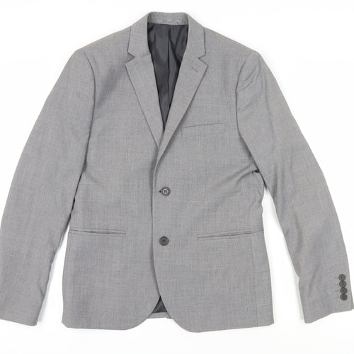 H&M Men's Grey Slim Fit Blazer, Size 36R, Formal