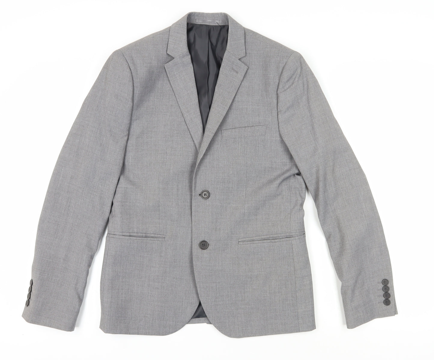 H&M Men's Grey Slim Fit Blazer, Size 36R, Formal