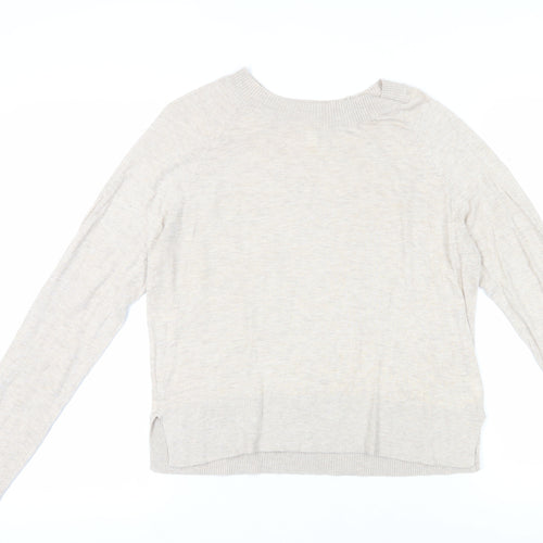 H&M Women's Beige Crew Neck Pullover Jumper M