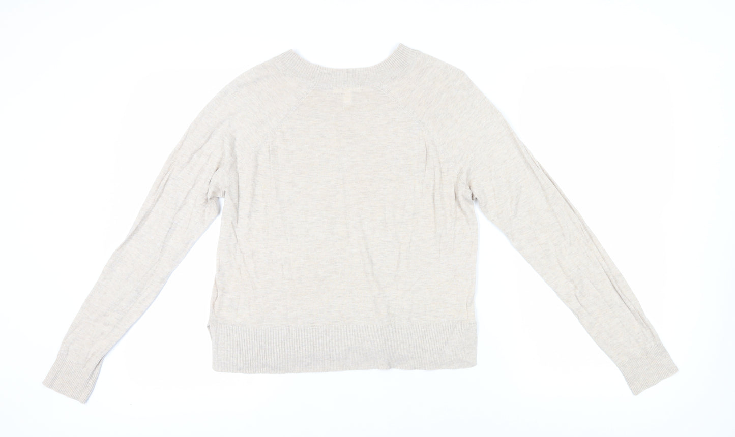 H&M Women's Beige Crew Neck Pullover Jumper M