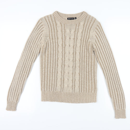 Brave Soul Women's Beige Cable Knit Jumper Size 12