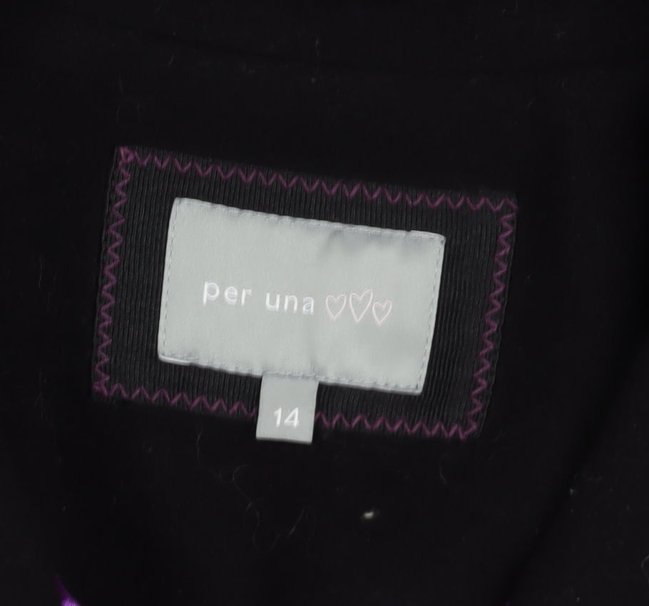 Marks and Spencer Women's Black Wool Overcoat Size 14