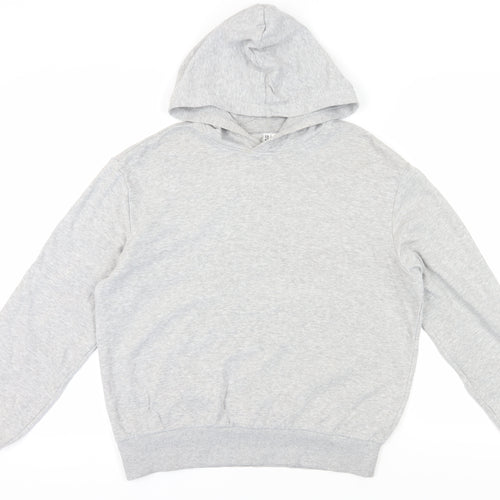 H&M Women's Grey Pullover Hoodie Size 12