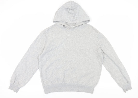 H&M Women's Grey Pullover Hoodie Size 12