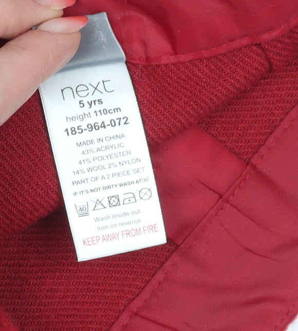 Next Girls Red Mini Skirt, 5 Years, Button Accent, Casual Wear