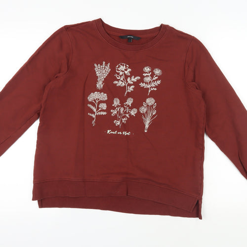 Vero Moda Women's Red Floral Pullover Sweatshirt L