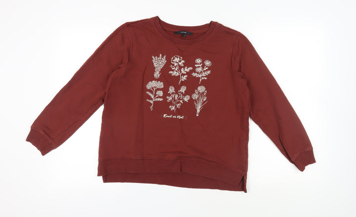 Vero Moda Women's Red Floral Pullover Sweatshirt L
