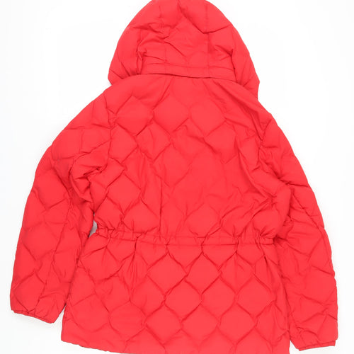 Marks and Spencer Women's Red Puffer Jacket - Size 12