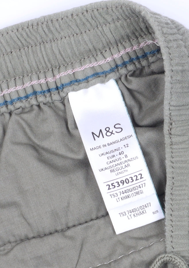 Marks and Spencer Women's Green Cotton Joggers