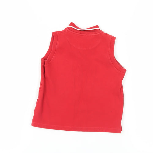 Zara Girls Red Polo Sleeveless Cotton Top - 5 Years