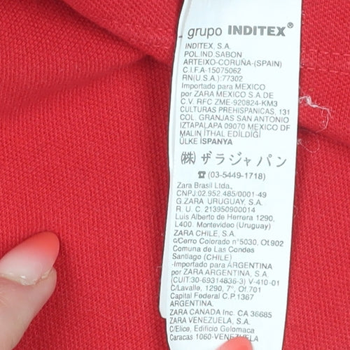 Zara Girls Red Polo Sleeveless Cotton Top - 5 Years