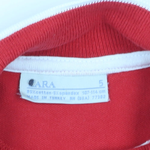 Zara Girls Red Polo Sleeveless Cotton Top - 5 Years