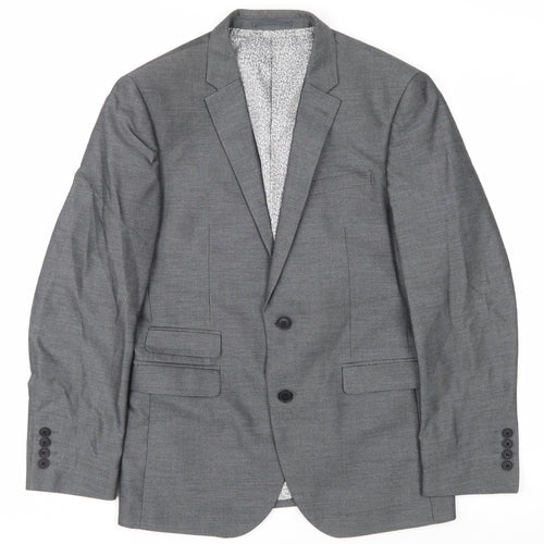 Next Men's Grey Slim Fit Blazer, Size 38S