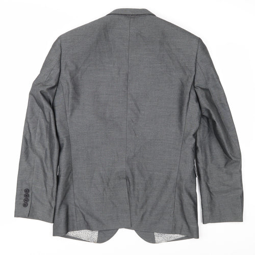 Next Men's Grey Slim Fit Blazer, Size 38S