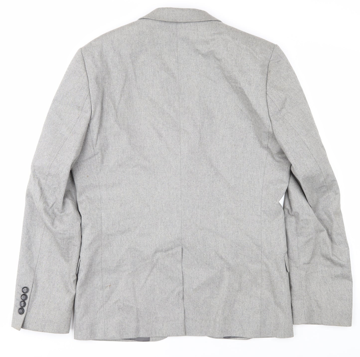 H&M Men's Grey Blazer, Single-Breasted, Size 38R