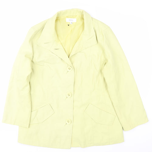 Marks and Spencer Women's Yellow Coat Size 14 Casual