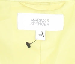 Marks and Spencer Women's Yellow Coat Size 14 Casual
