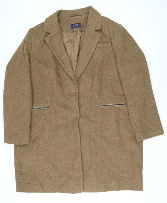 Marks and Spencer Women's Brown Wool Overcoat Size 20