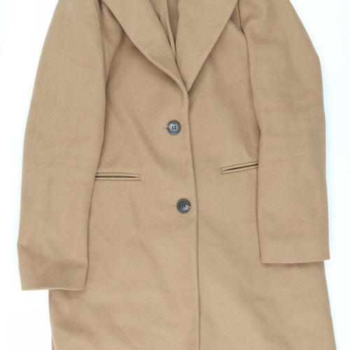 Marks and Spencer Women's Beige Wool Overcoat Size 12