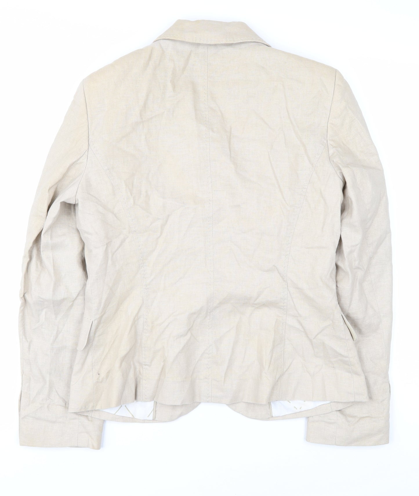 Marks and Spencer Women's Beige Linen Blazer Size 12