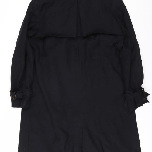 Women's Black Wool Blend Trench Coat Size 6