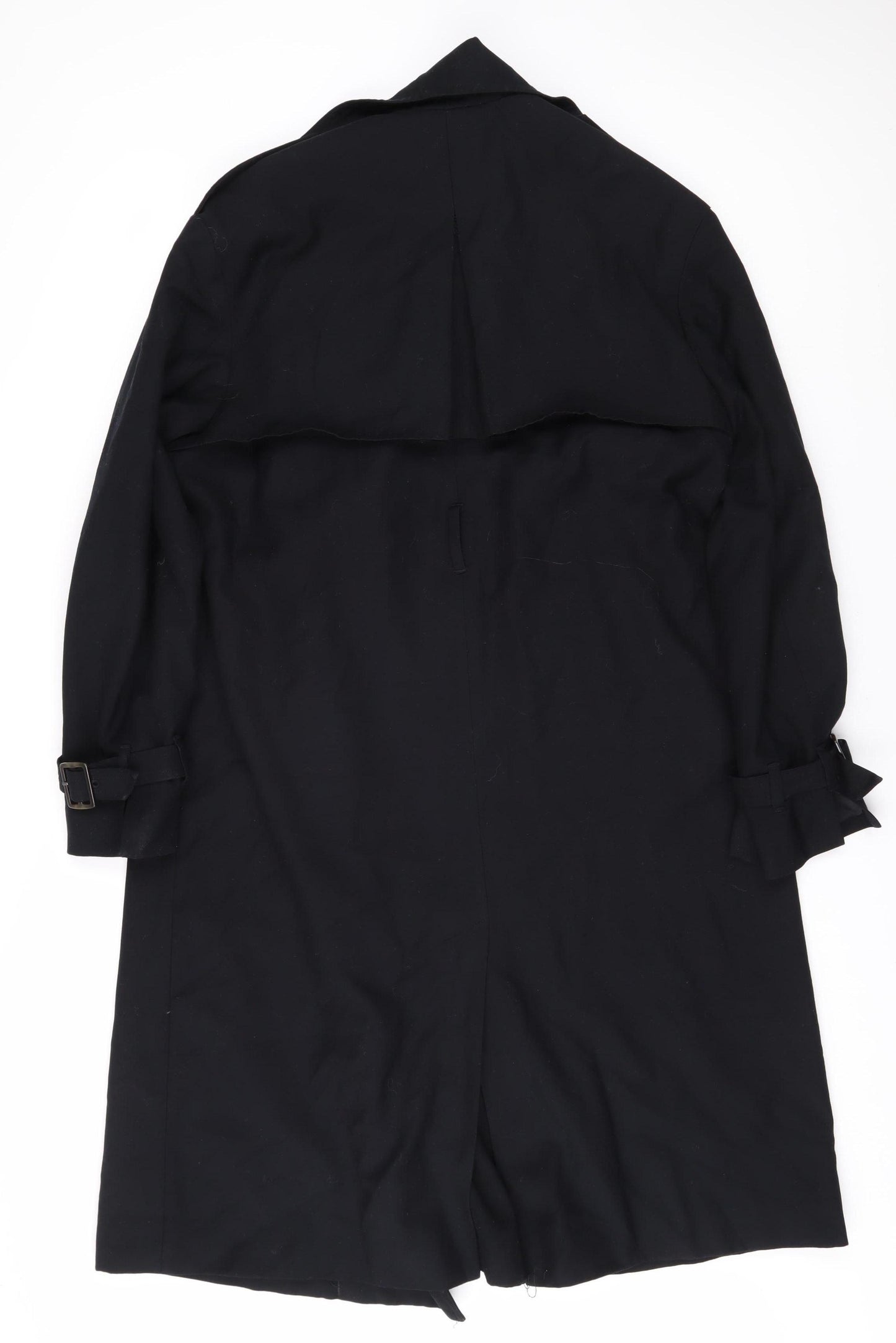 Women's Black Wool Blend Trench Coat Size 6