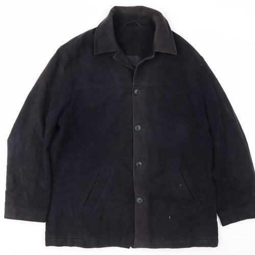 Baker Street Men's Black Overcoat, Medium, Cotton, Casual