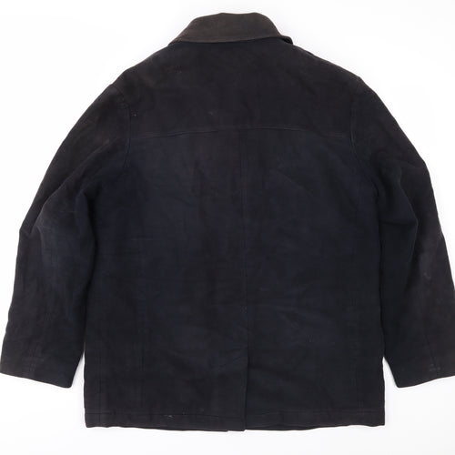 Baker Street Men's Black Overcoat, Medium, Cotton, Casual