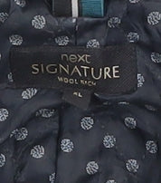 Next Signature Black Wool Pea Coat Men’s XL, Lined for Winter