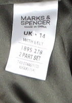 Marks and Spencer Women's Khaki Trench Coat Size 14