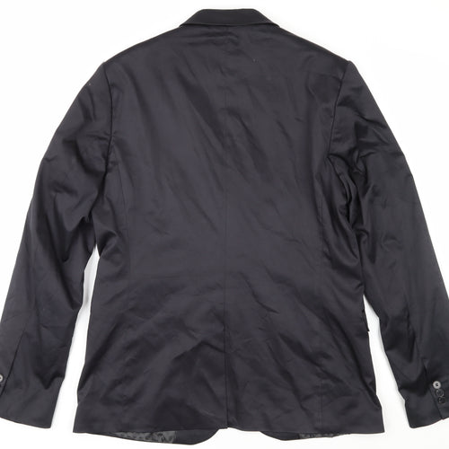H&M Men's Black Blazer, 44R Cotton-Polyester