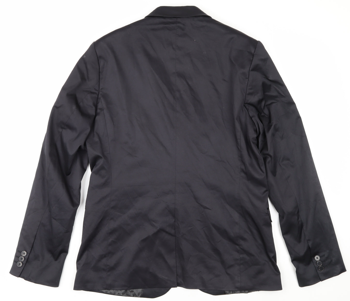 H&M Men's Black Blazer, 44R Cotton-Polyester