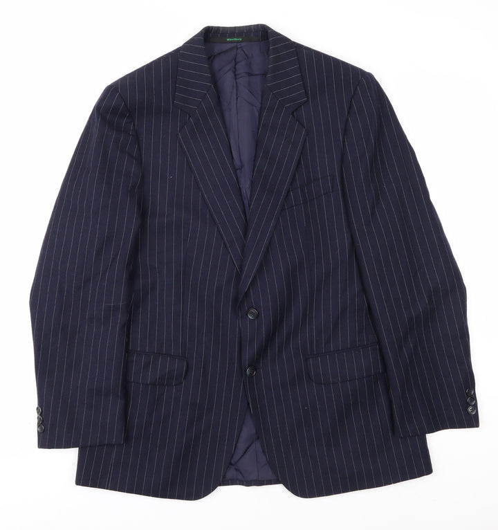 Westbury Men's Blue Striped Blazer, Size 40S, Classic Fit