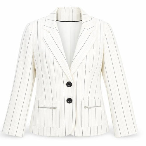 John Richmond Women’s White Pinstripe Suit Jacket Size 12
