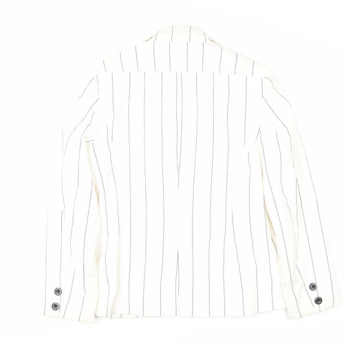 John Richmond Women’s White Pinstripe Suit Jacket Size 12