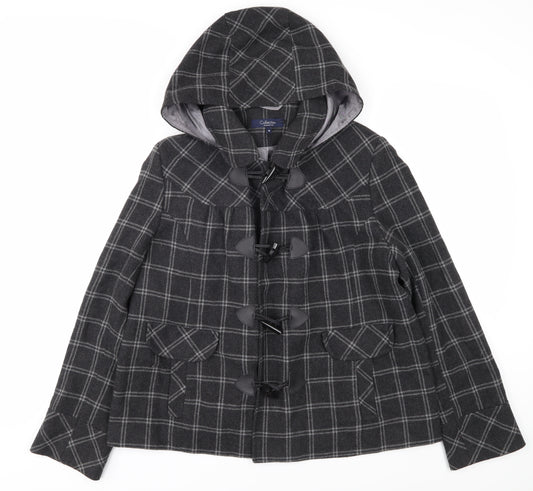 Debenhams Women's Grey Check Duffle Coat UK 16