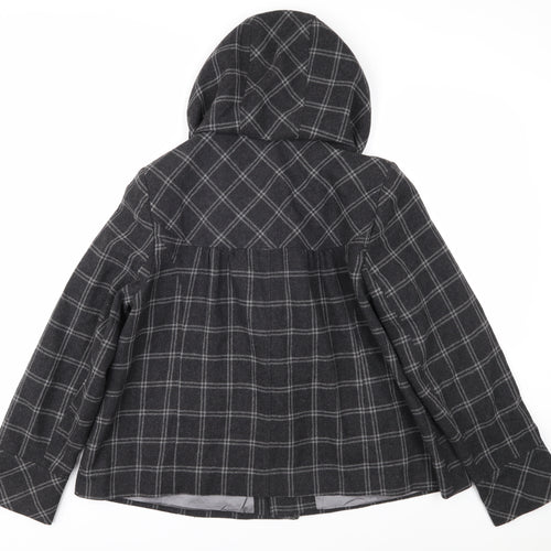 Debenhams Women's Grey Check Duffle Coat UK 16