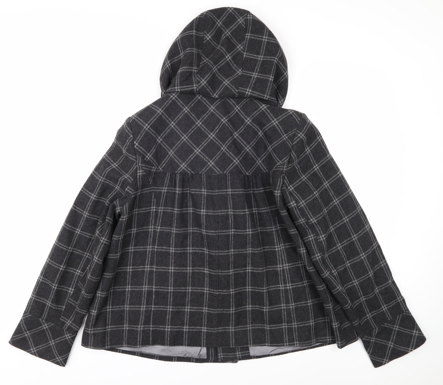 Debenhams Women's Grey Check Duffle Coat UK 16