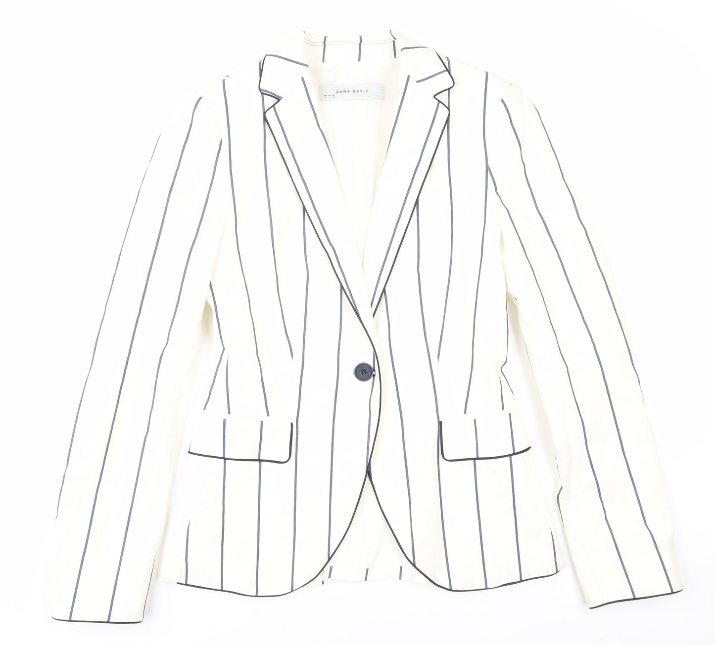 Zara Women Ivory Pinstripe Blazer Size 12