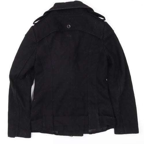 VILA Women's Black Pea Coat - M - Classic Autumn Style